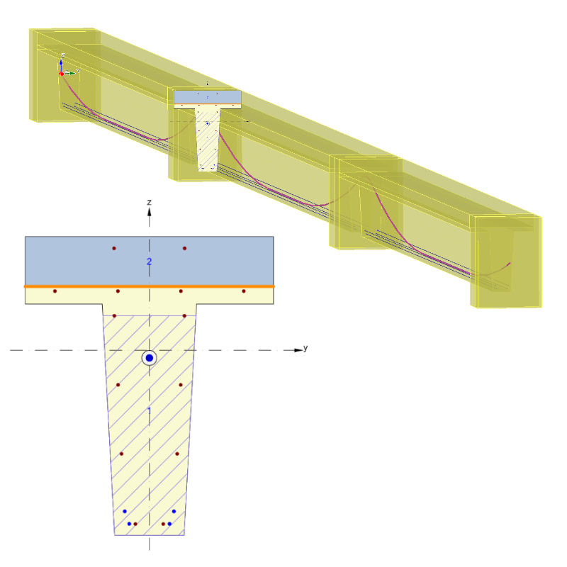 Continuous composite bridge IDEA StatiCa